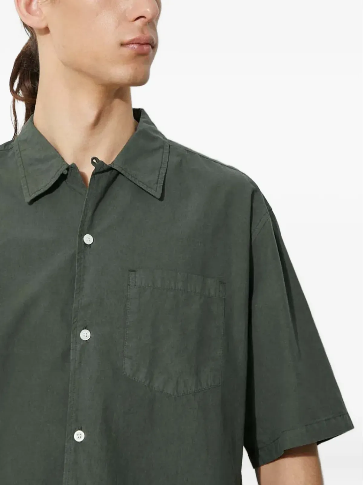 Norse Projects カーステン ポケット付き 半袖シャツ グリーン - 画像5