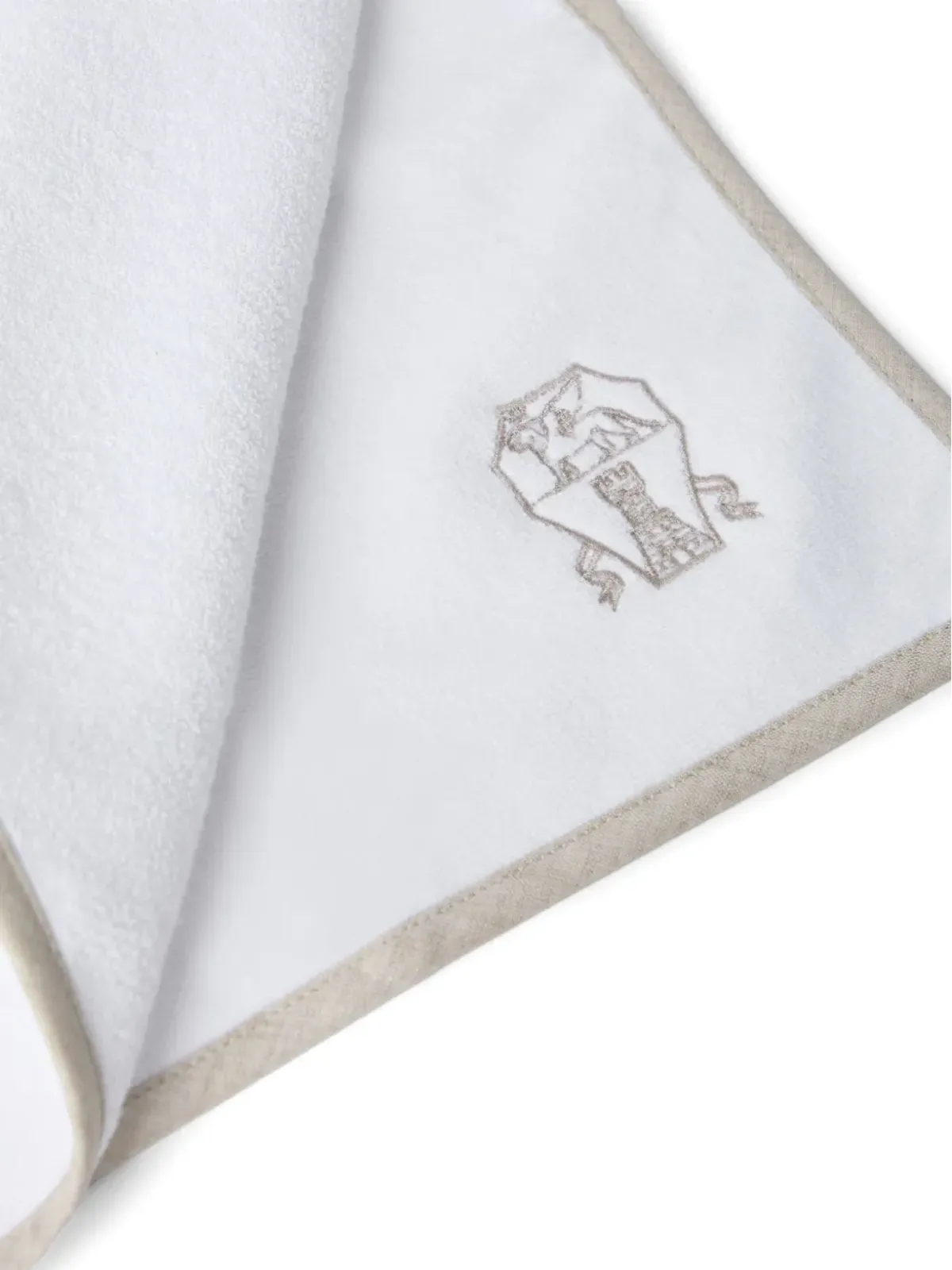 Brunello Cucinelli ロゴ刺繍タオル - ホワイト - 画像2