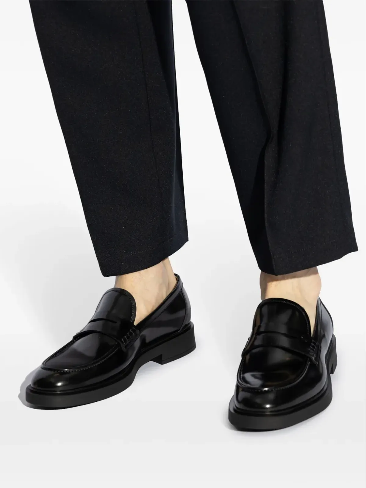 Gianvito Rossi Harris ポリッシュドレザー ペニーローファー - 画像5