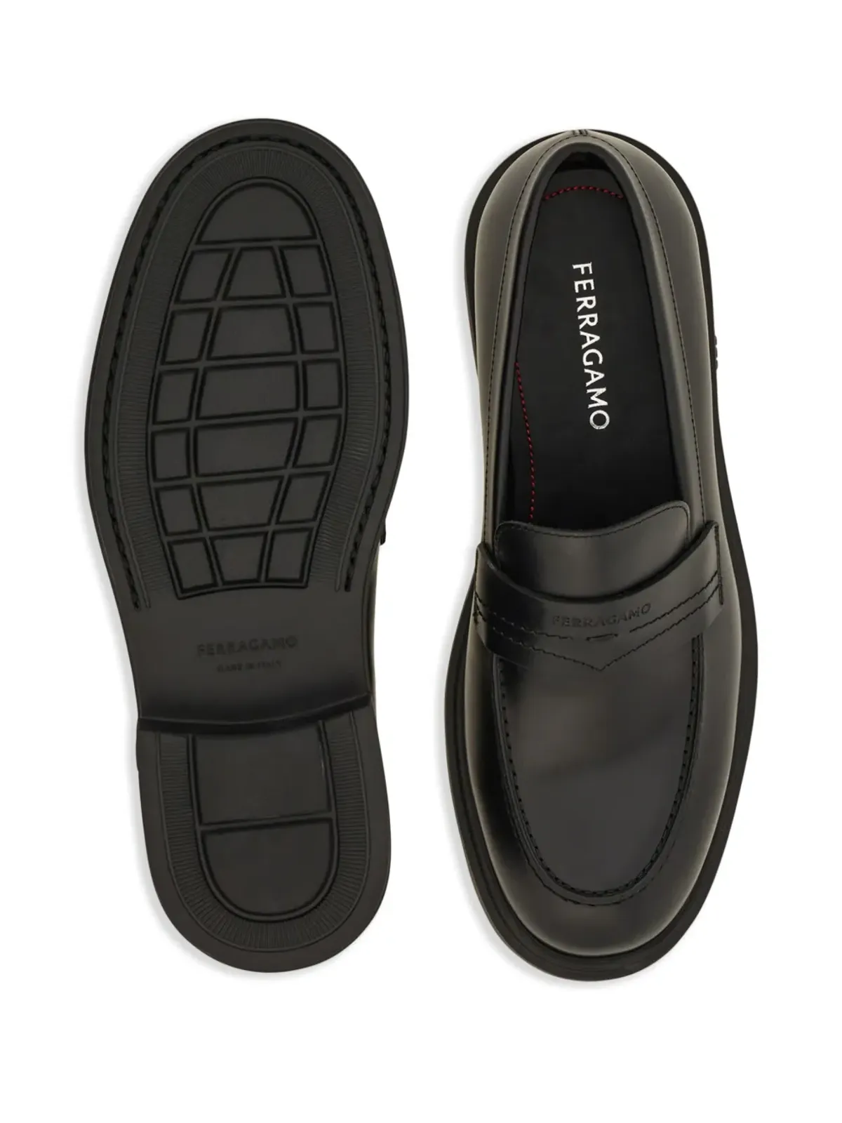 Ferragamo Caligola レザー ローファー - ブラック - 画像5