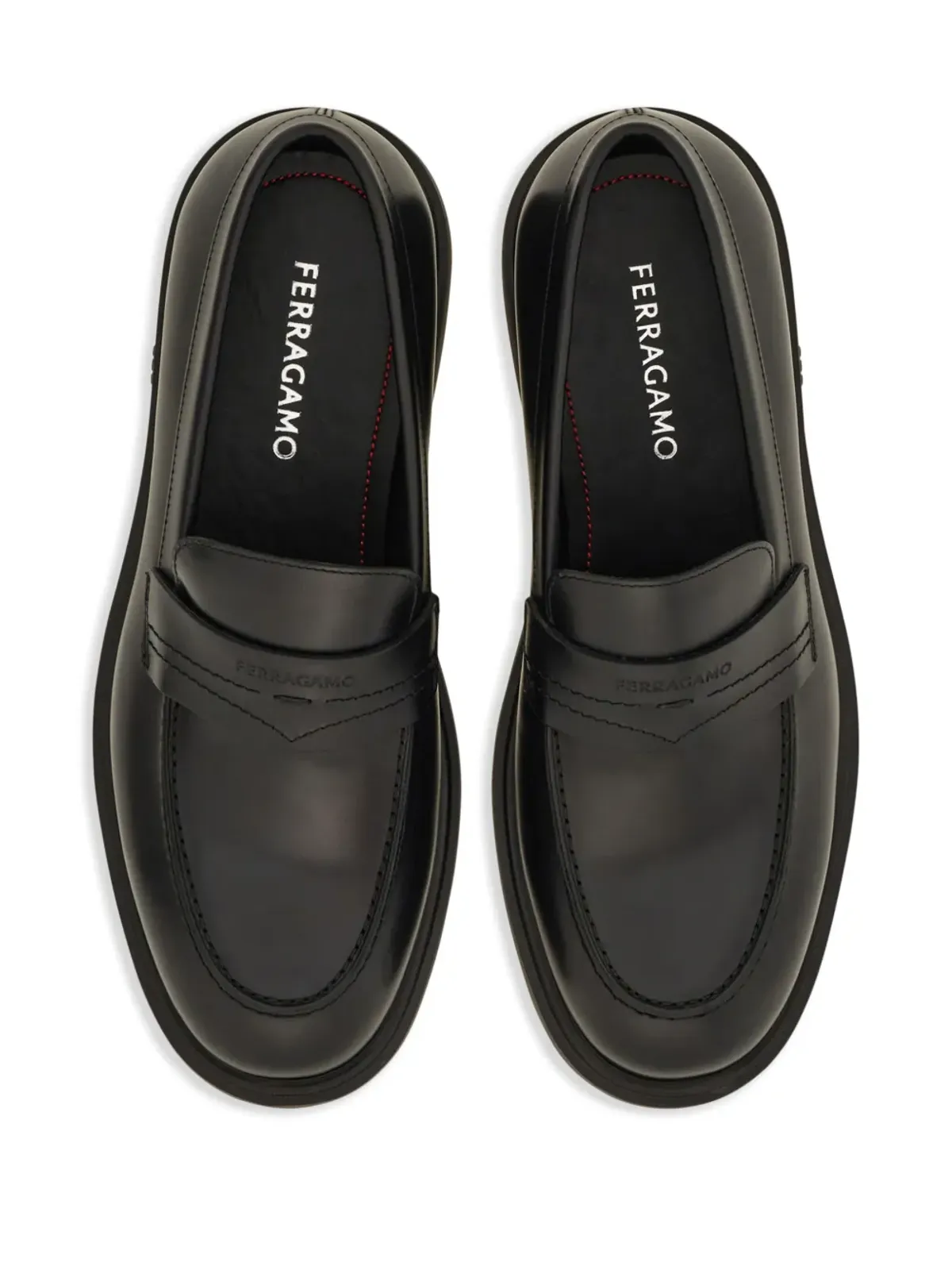 Ferragamo Caligola レザー ローファー - ブラック - 画像4