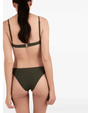 Prada トライアングルロゴ入りリブ編みビキニトップ - グリーン - サムネイル4