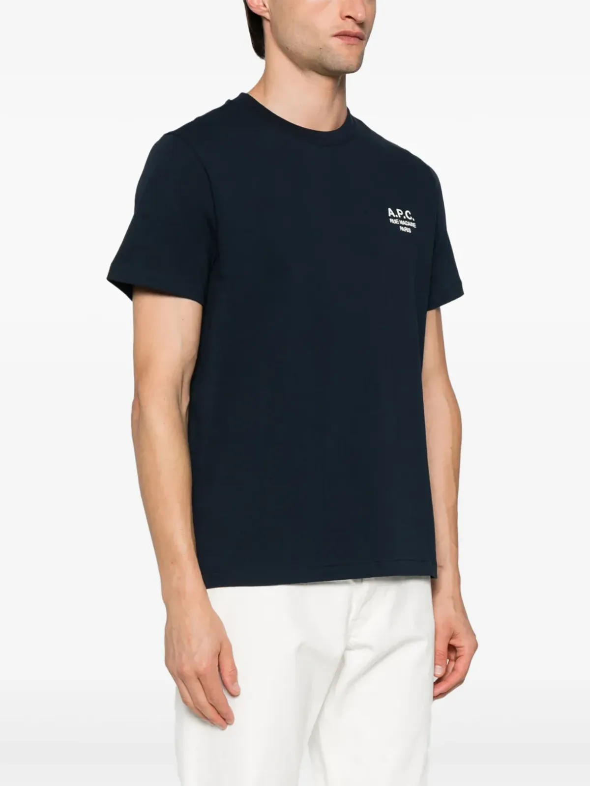 A.P.C. ロゴプリント Tシャツ ブルー - 画像4
