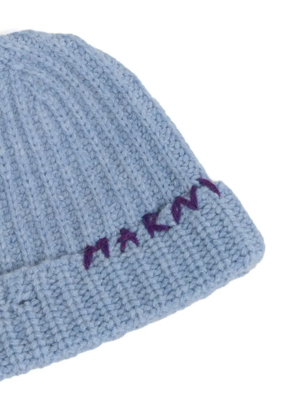 Marni ロゴ刺繍 ウールビーニー - ブルー - 画像3