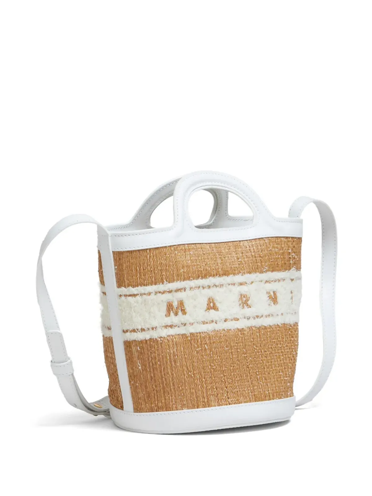 Marni ミニ トロピカリア ロゴ刺繍 バケットバッグ - ニュートラルカラー - 画像4