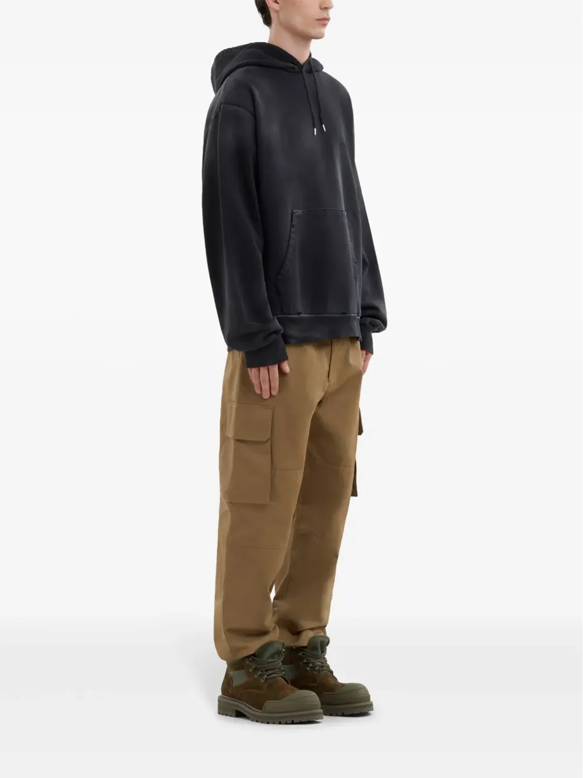 Marni ブリーチ加工 コットン フード付きパーカー - ブラック - 画像2