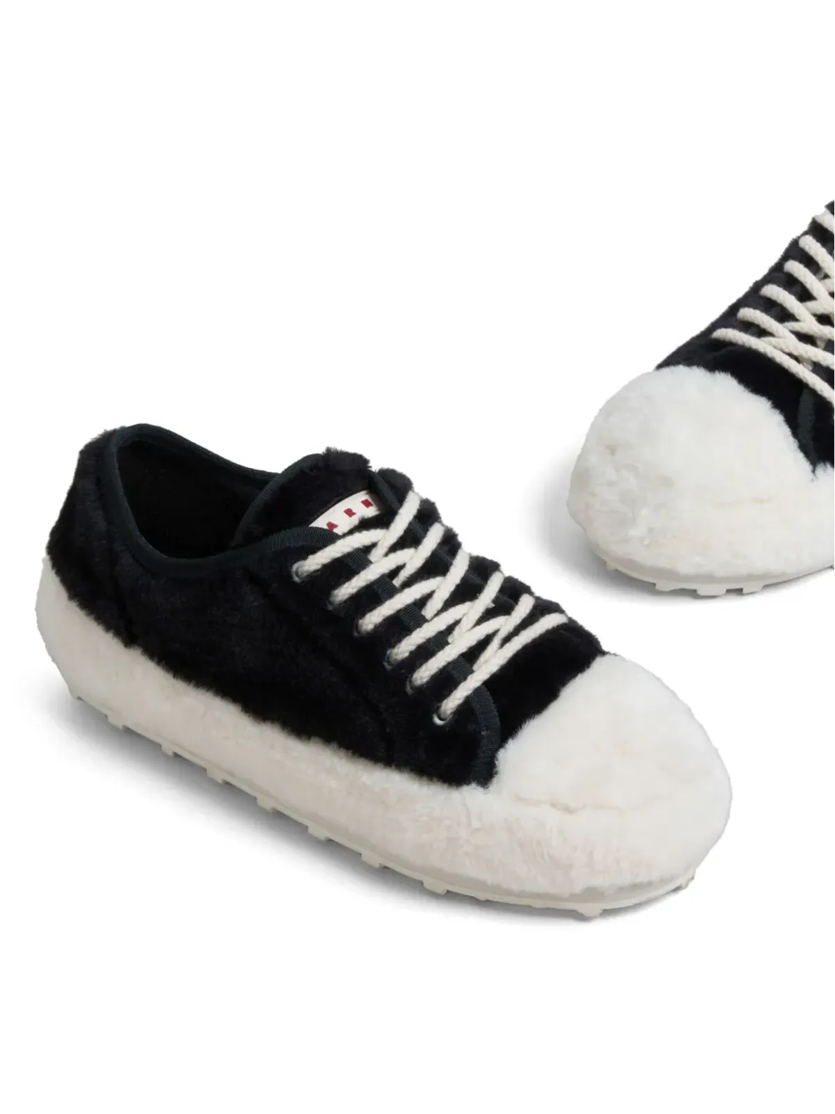 Marni テディ レースアップ スニーカー ブラック - 画像5