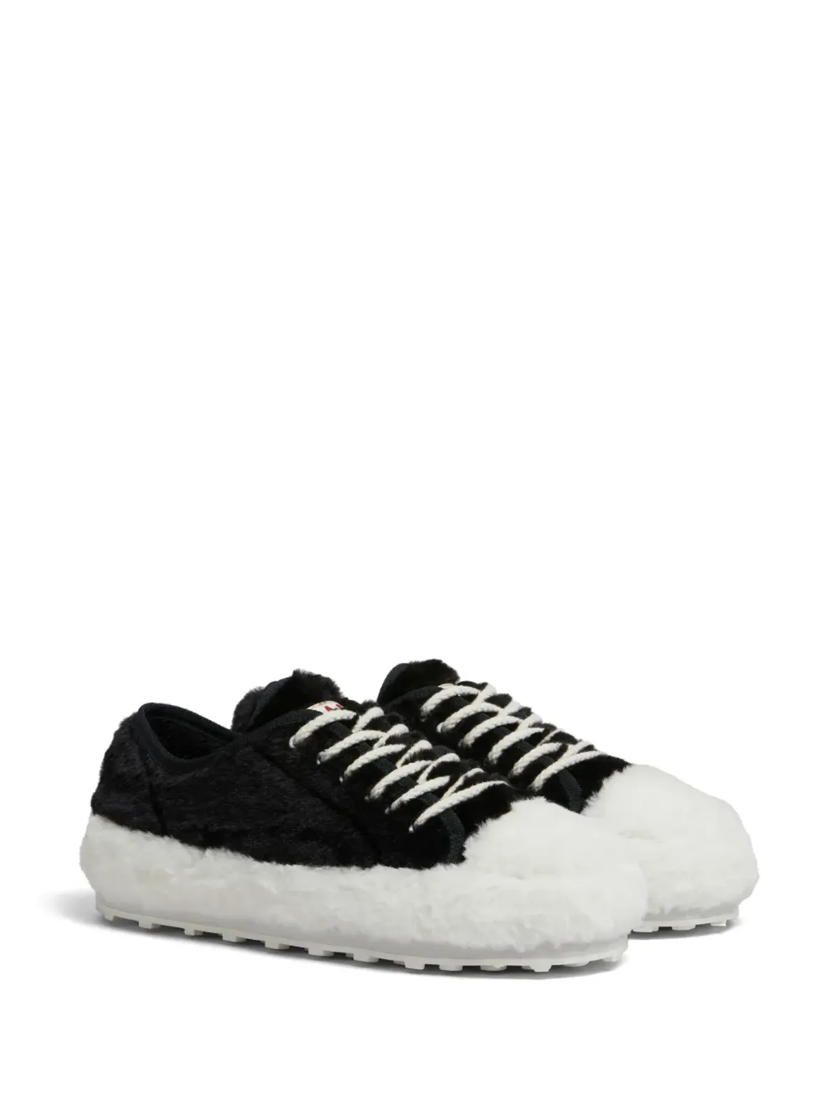 Marni テディ レースアップ スニーカー ブラック - 画像2