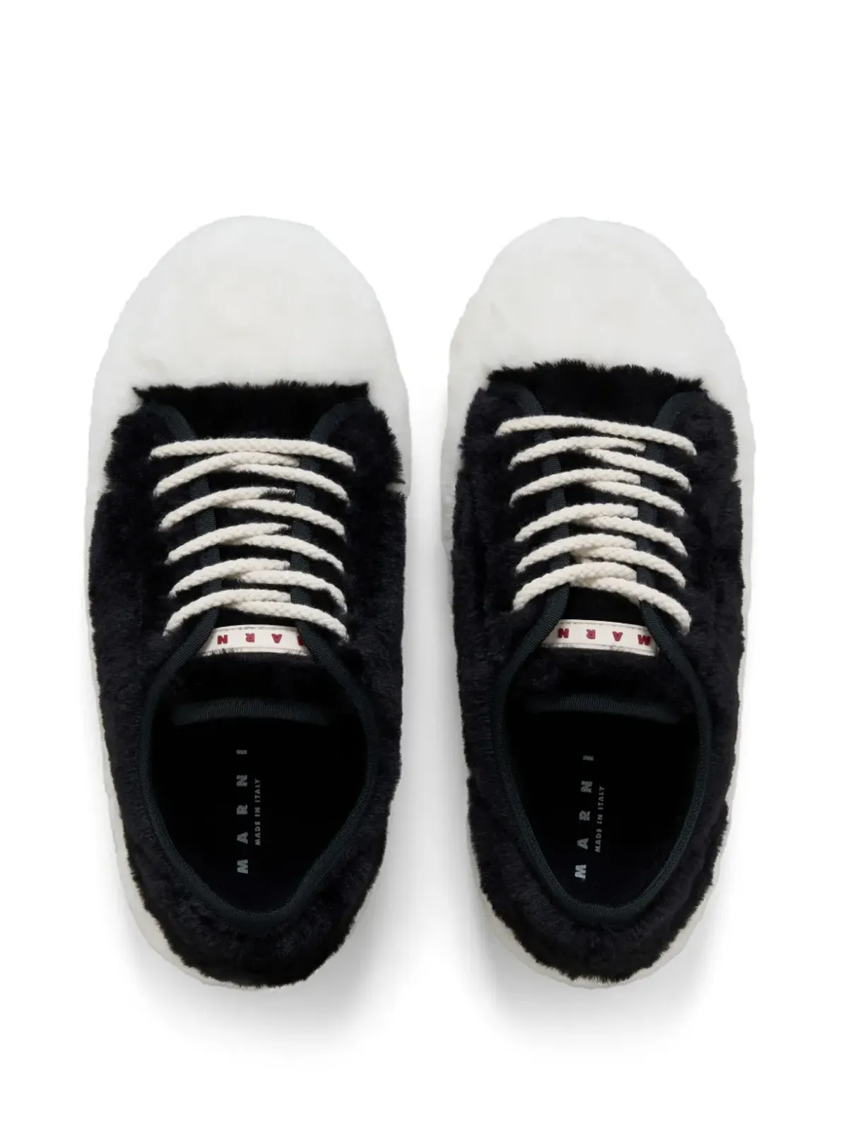 Marni テディ レースアップ スニーカー ブラック - 画像4