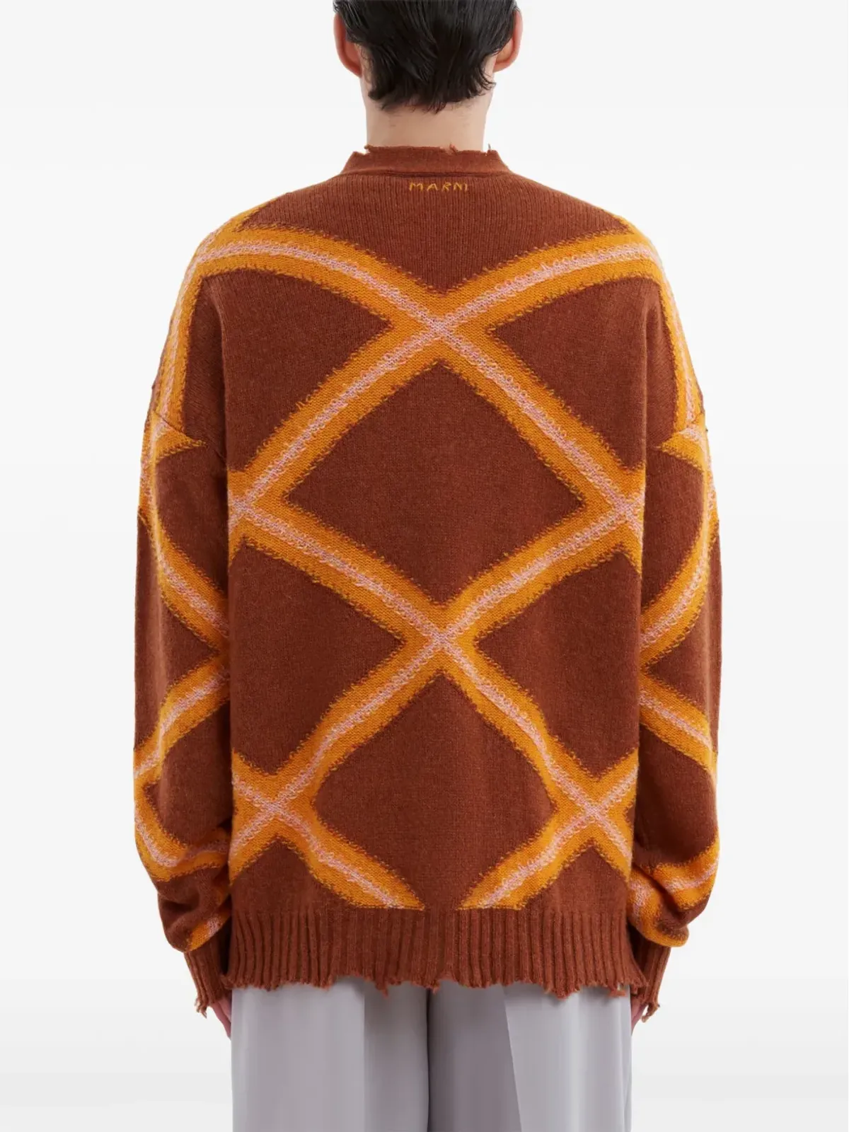 Marni ジオメトリックパターン ヴァージンウール カーディガン - 画像4