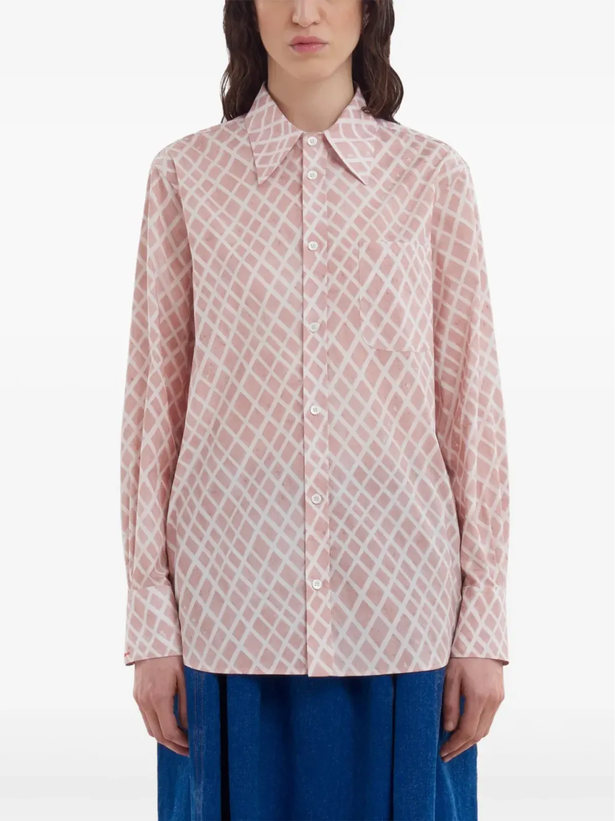 Marni 柄入り長袖シャツ - ピンク - 画像3