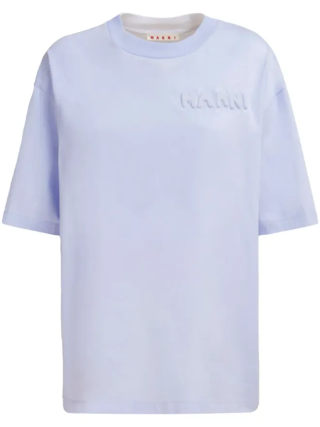 Marni Marni ロゴエンボス Tシャツ - ブルーの商品画像