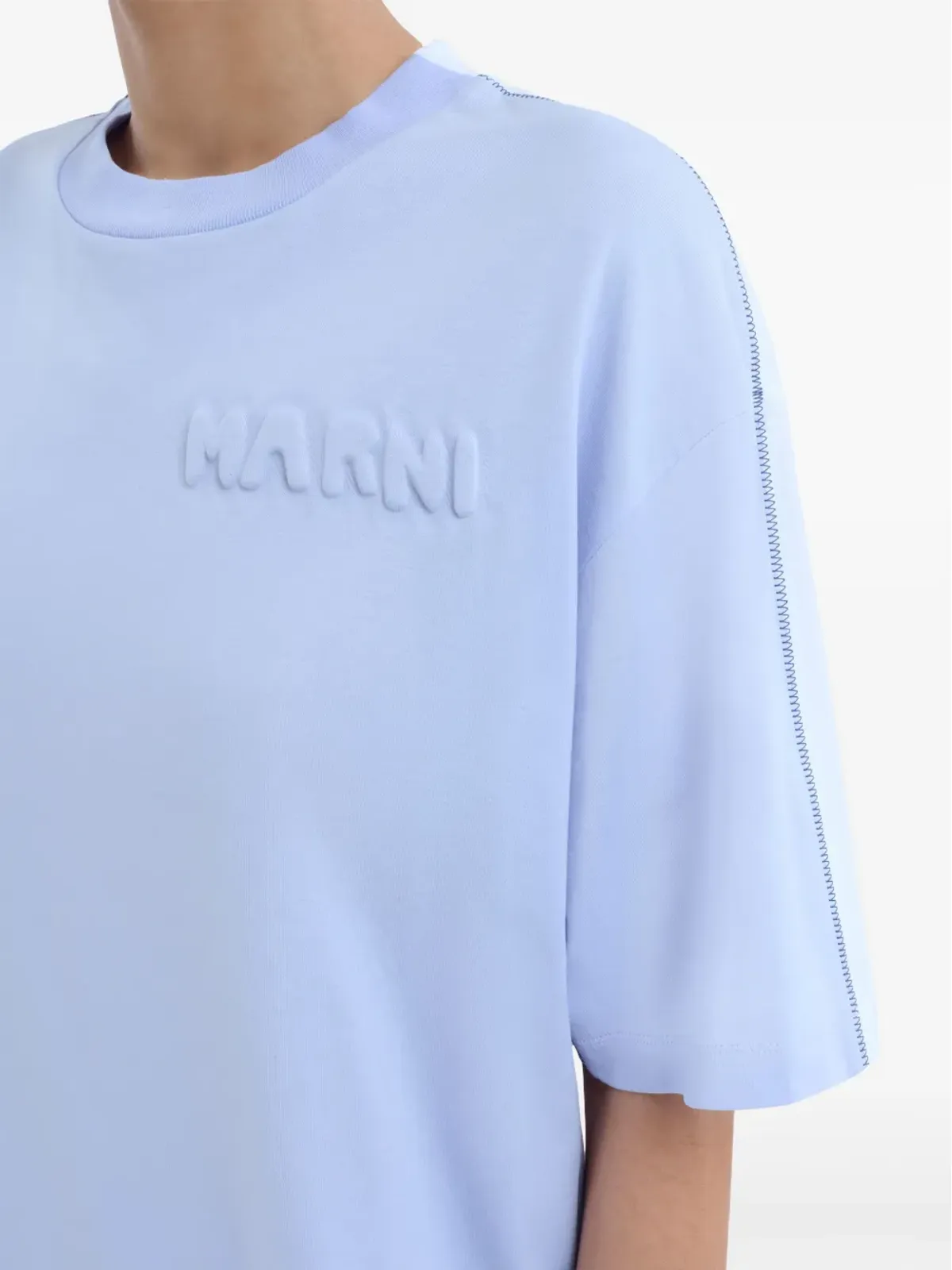 Marni ロゴエンボス Tシャツ - ブルー - 画像5