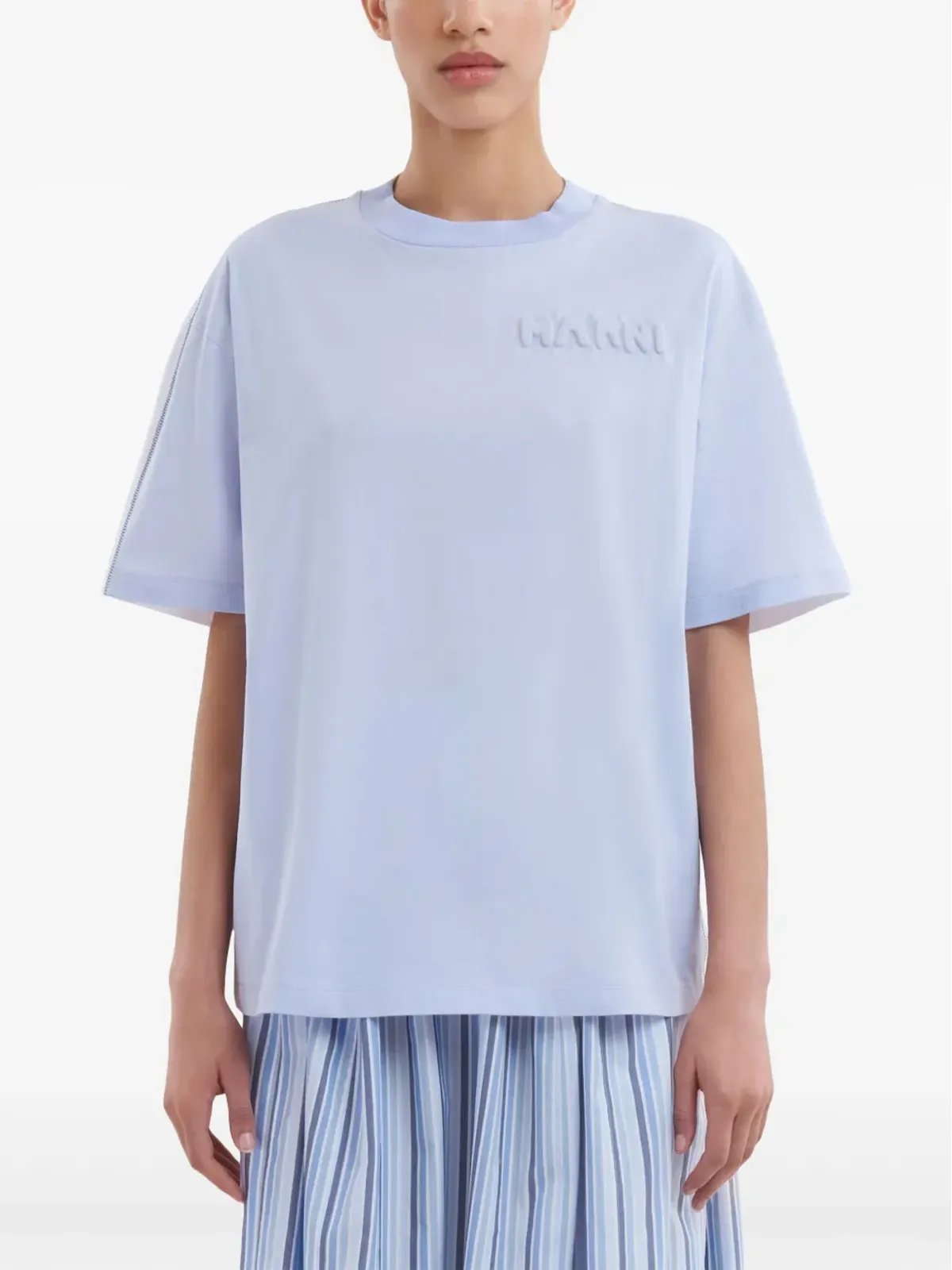 Marni ロゴエンボス Tシャツ - ブルー - 画像3