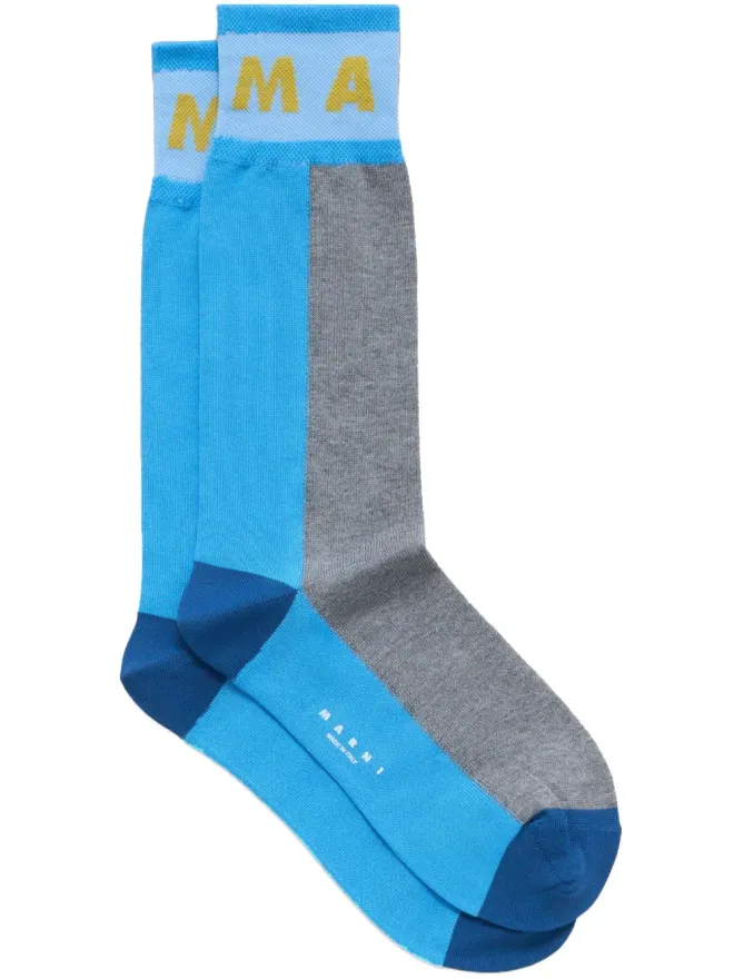 Marni Marni ロゴ入りインターシア編み カラーブロック ソックスの商品画像