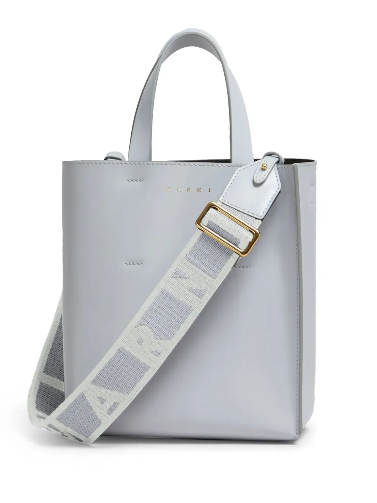 Marni ロゴストラップ レザートートバッグ - グレー - 画像1