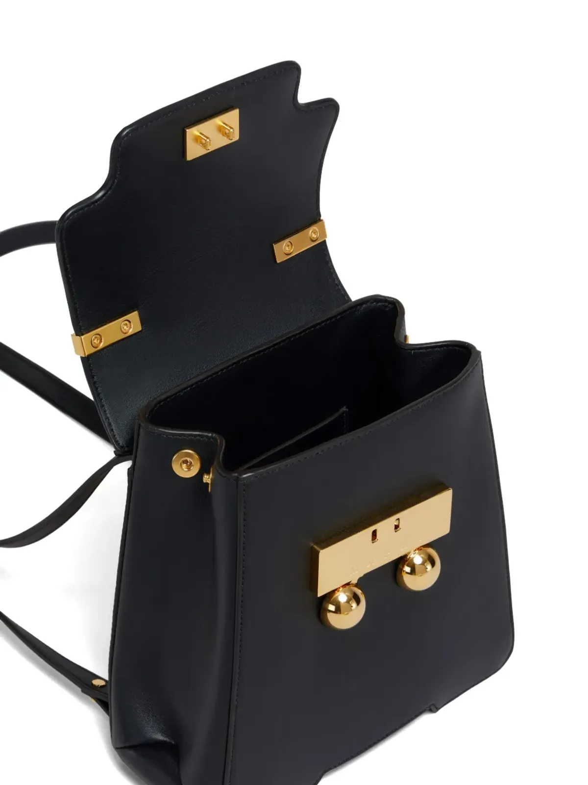 Marni Trunkaroo レザー バックパック - ブラック - 画像5