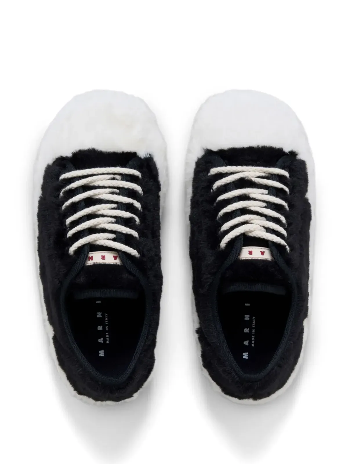 Marni テディレースアップスニーカー - ブラック - 画像4
