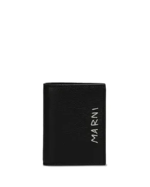 Marni 二つ折りレザーウォレット ブラック - サムネイル1