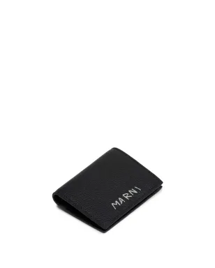 Marni 二つ折りレザーウォレット ブラック - サムネイル3