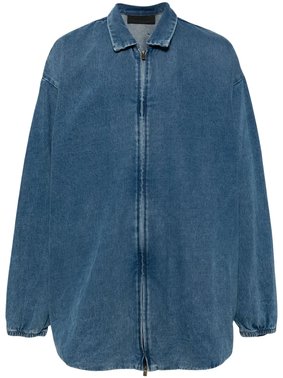 FEAR OF GOD ESSENTIALS ジップアップデニムシャツジャケット ブルー - 画像1