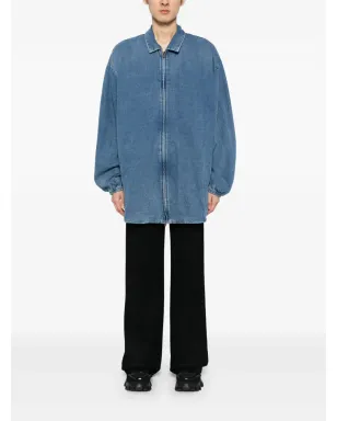 FEAR OF GOD ESSENTIALS ジップアップデニムシャツジャケット ブルー - サムネイル2