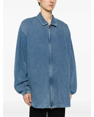 FEAR OF GOD ESSENTIALS ジップアップデニムシャツジャケット ブルー - サムネイル3