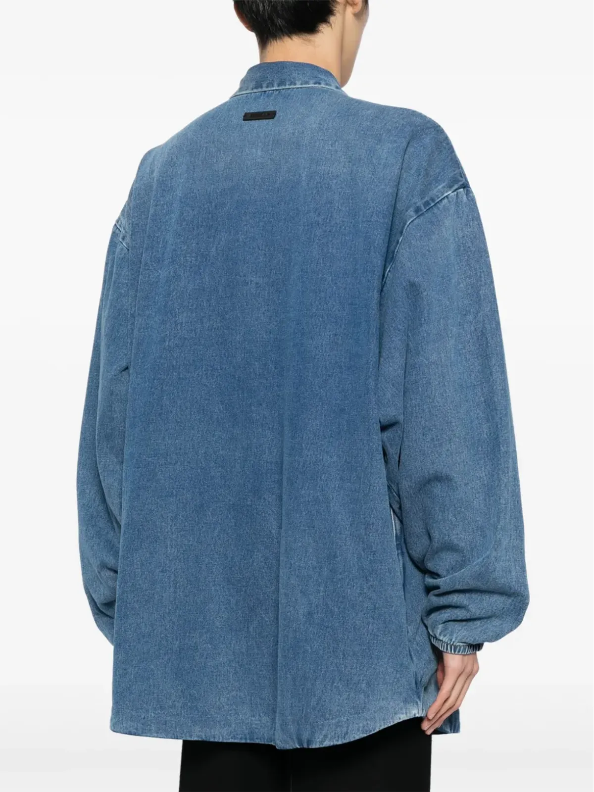 FEAR OF GOD ESSENTIALS ジップアップデニムシャツジャケット ブルー - 画像4