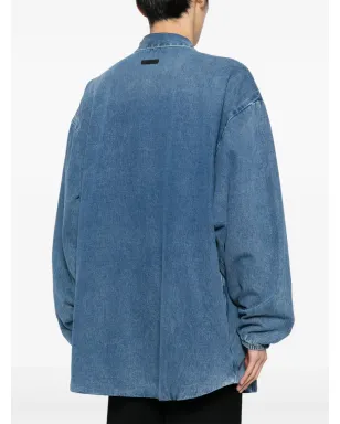 FEAR OF GOD ESSENTIALS ジップアップデニムシャツジャケット ブルー - サムネイル4