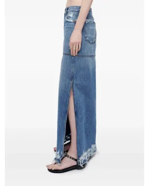 RE/DONE スプリットミッドライズ デニムスカート - サムネイル4