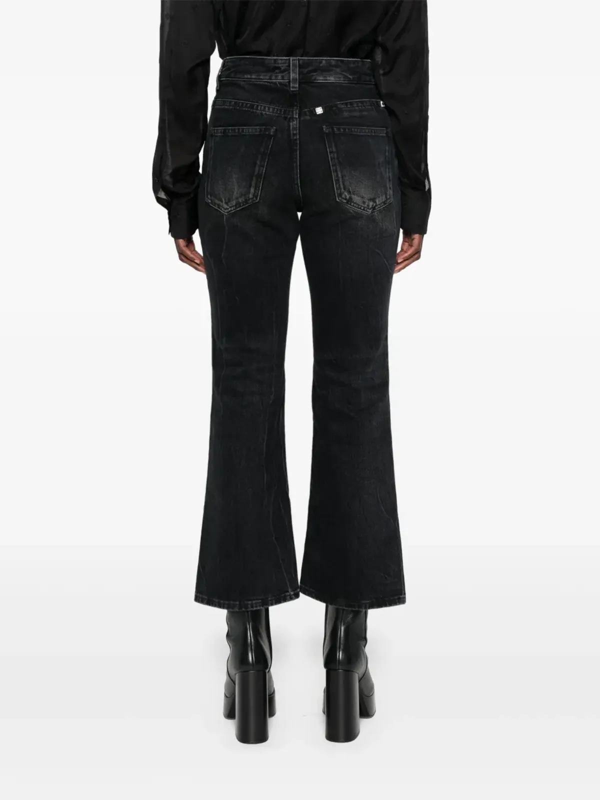 Givenchy ロゴプレート ブートカットジーンズ - ブラック - 画像4