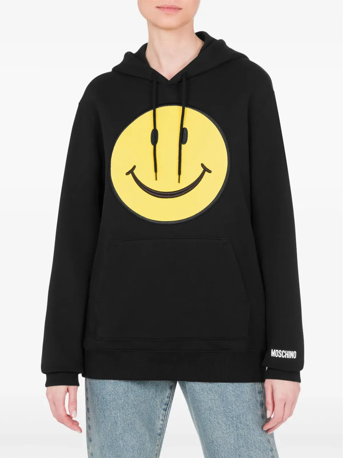 Moschino スマイリーロゴ入り コットン フーディー - 画像2