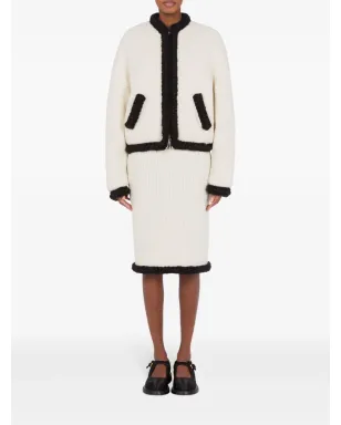 Moschino waffle knit virgin wool blazer - White - サムネイル2