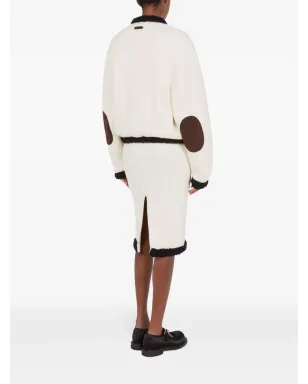 Moschino waffle knit virgin wool blazer - White - サムネイル3