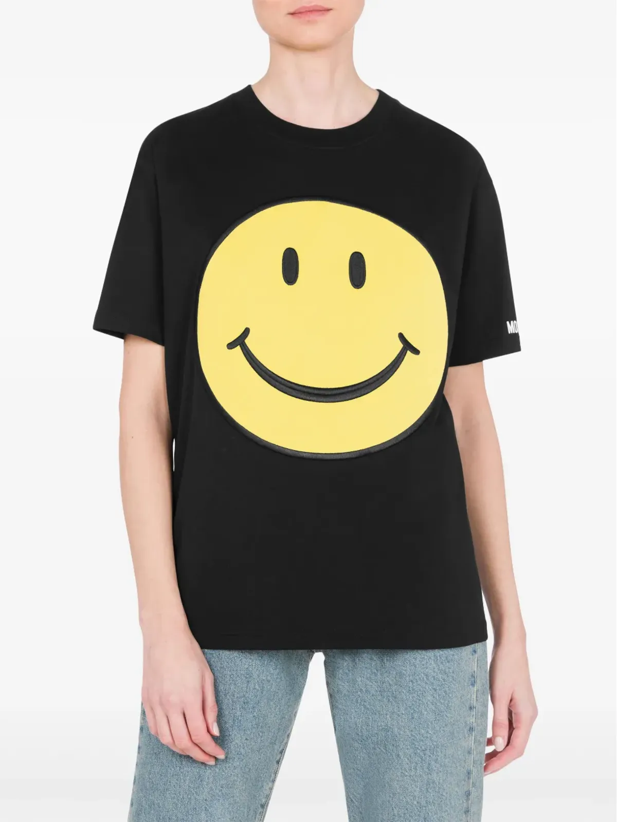 Moschino スマイル コットン Tシャツ ブラック - 画像2