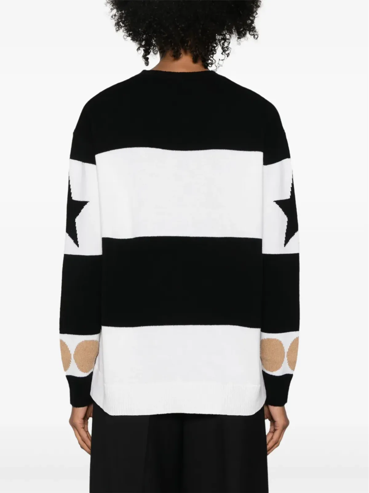 Max Mara フロックドモチーフ編みニットセーター - ブラック - 画像4
