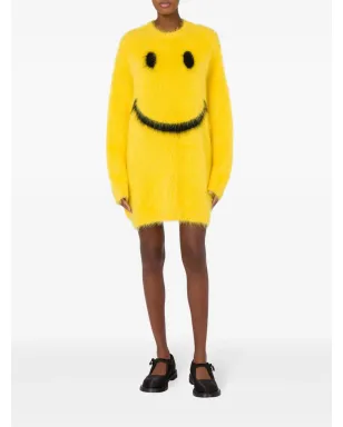 Moschino × スマイリー インターシャ編みミニドレス - イエロー - サムネイル2
