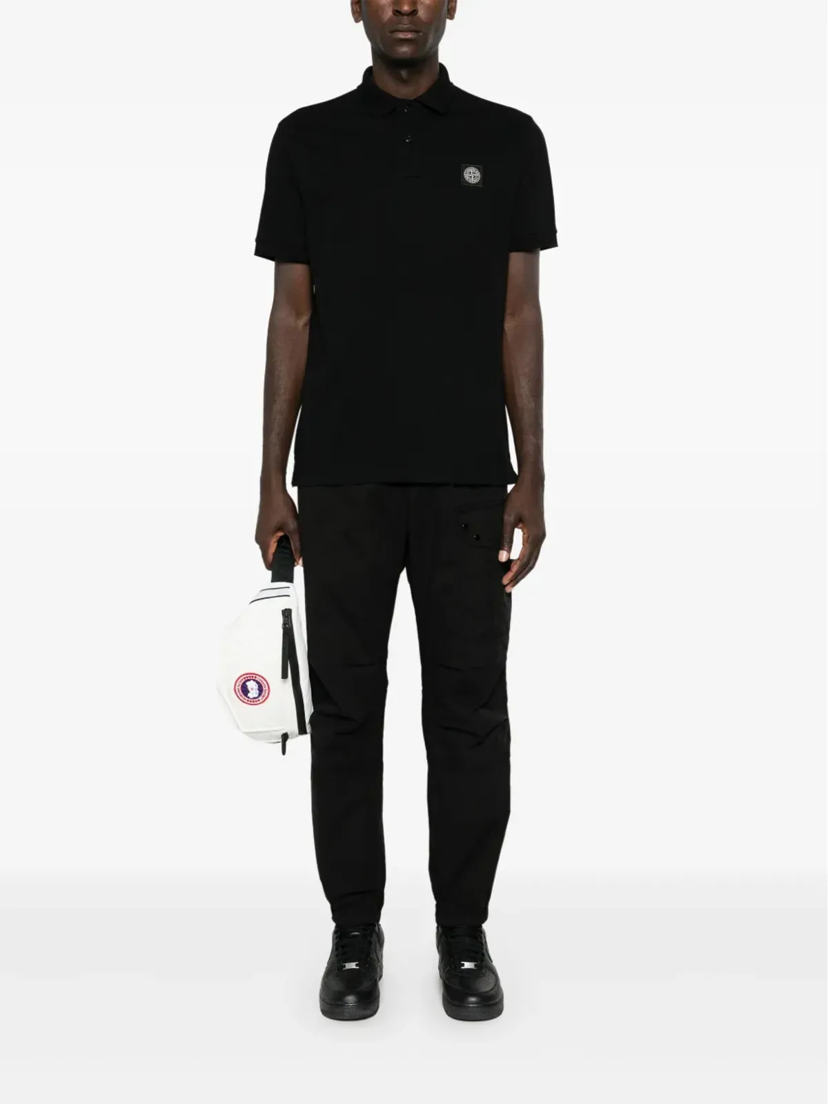 Stone Island コンパスパッチ ピケ ポロシャツ - 画像2