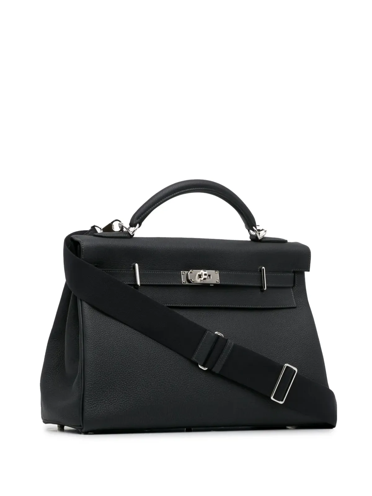 Hermès ビンテージ 2023 トゴ Maxi Kelly 42 サッチェル ブラック - 画像3