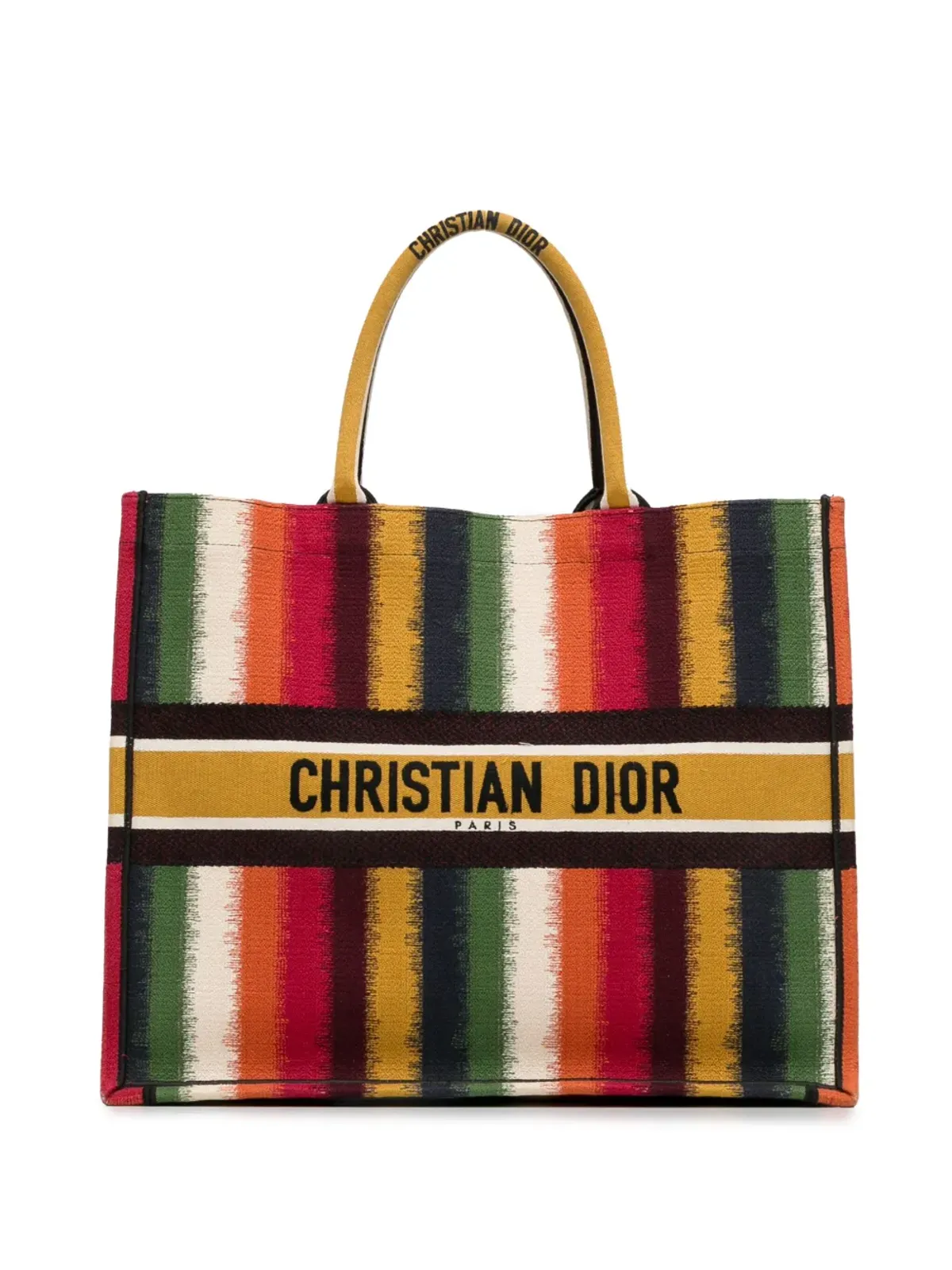 Christian Dior ビンテージ 2020年 大型ストライプ ブックトートバッグ - イエロー - 画像1