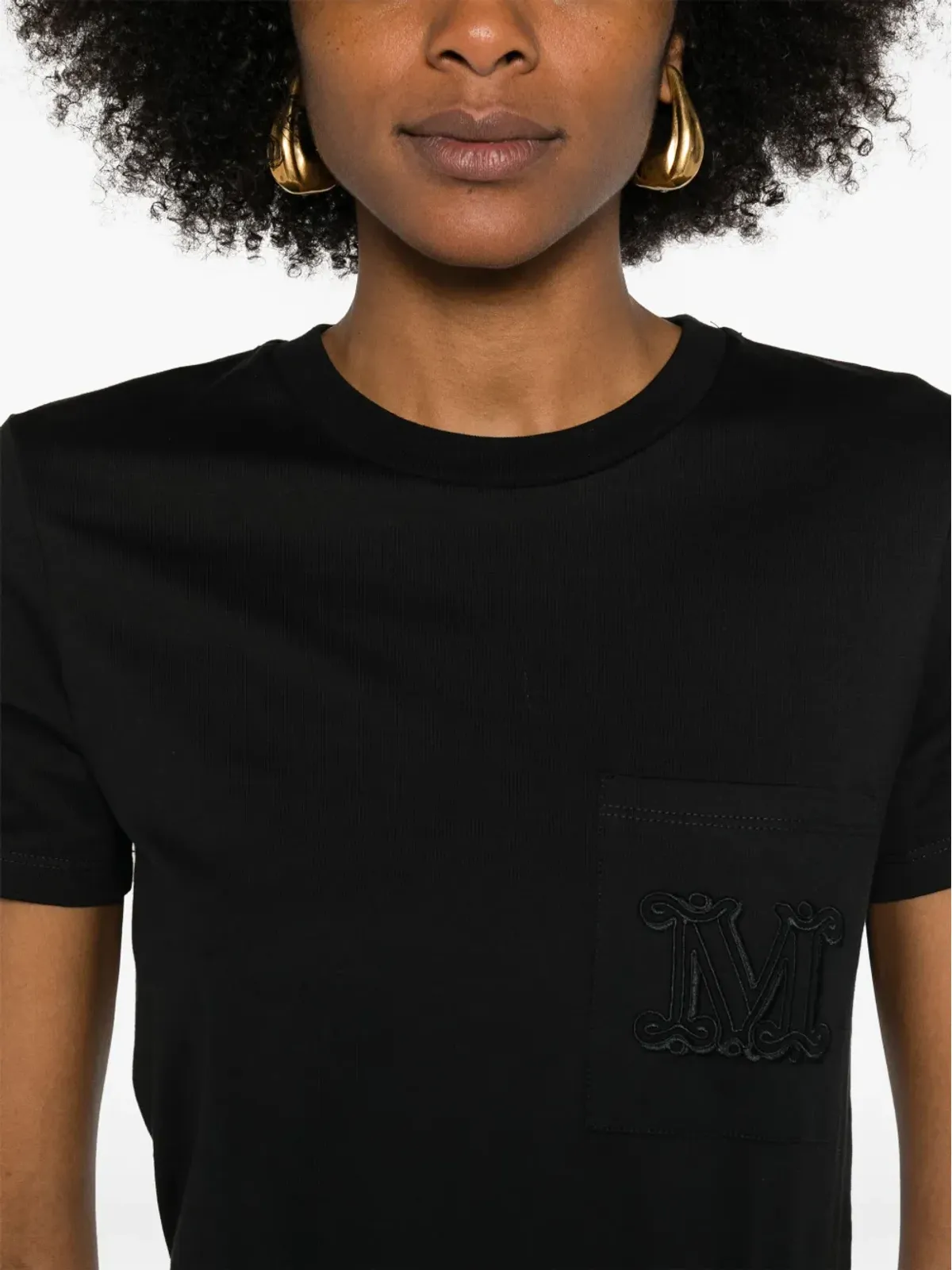 Max Mara ロゴ刺繍入り コットンTシャツ - 画像5
