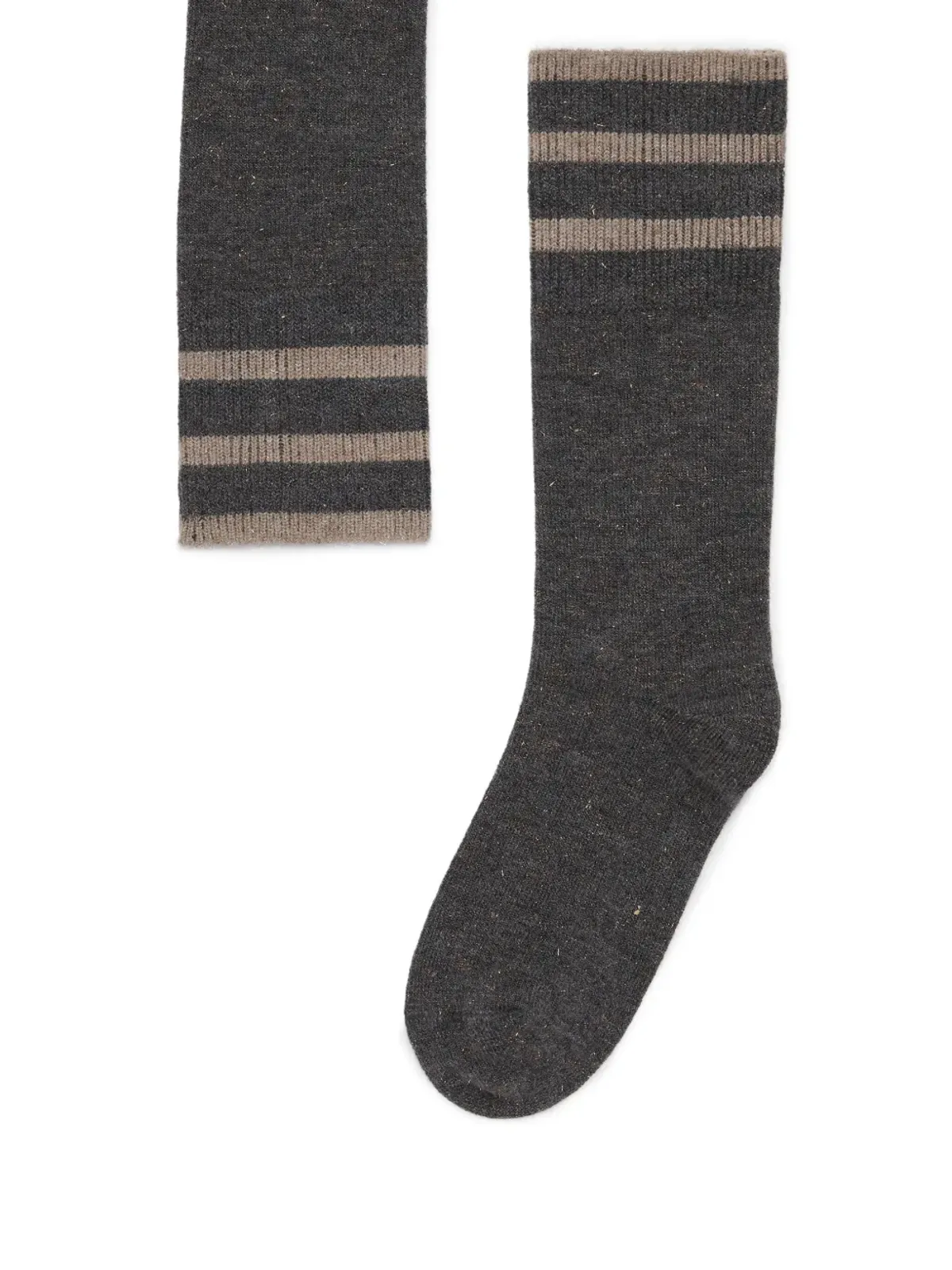 Brunello Cucinelli ストライプディテールソックス - グレー - 画像2