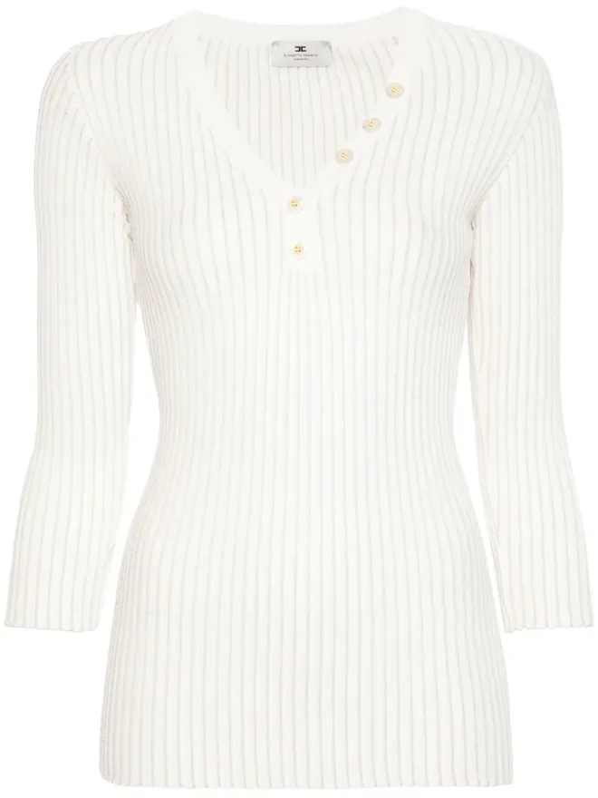 Elisabetta Franchi Elisabetta Franchi リブ編みニット セーター - ホワイトの商品画像
