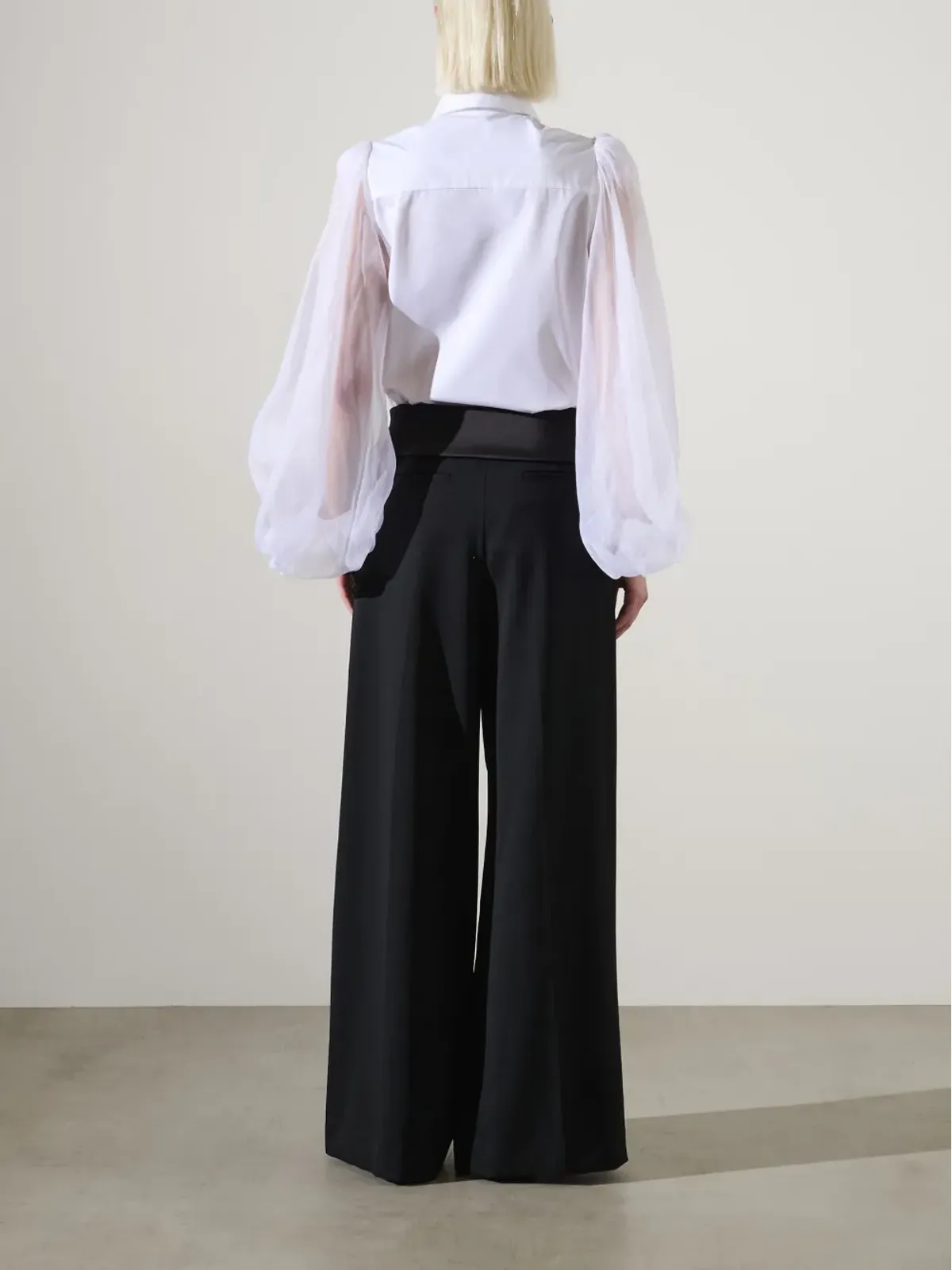 Karl Lagerfeld KL Studio テーラード・ワイドレッグパンツ - ブラック - 画像4