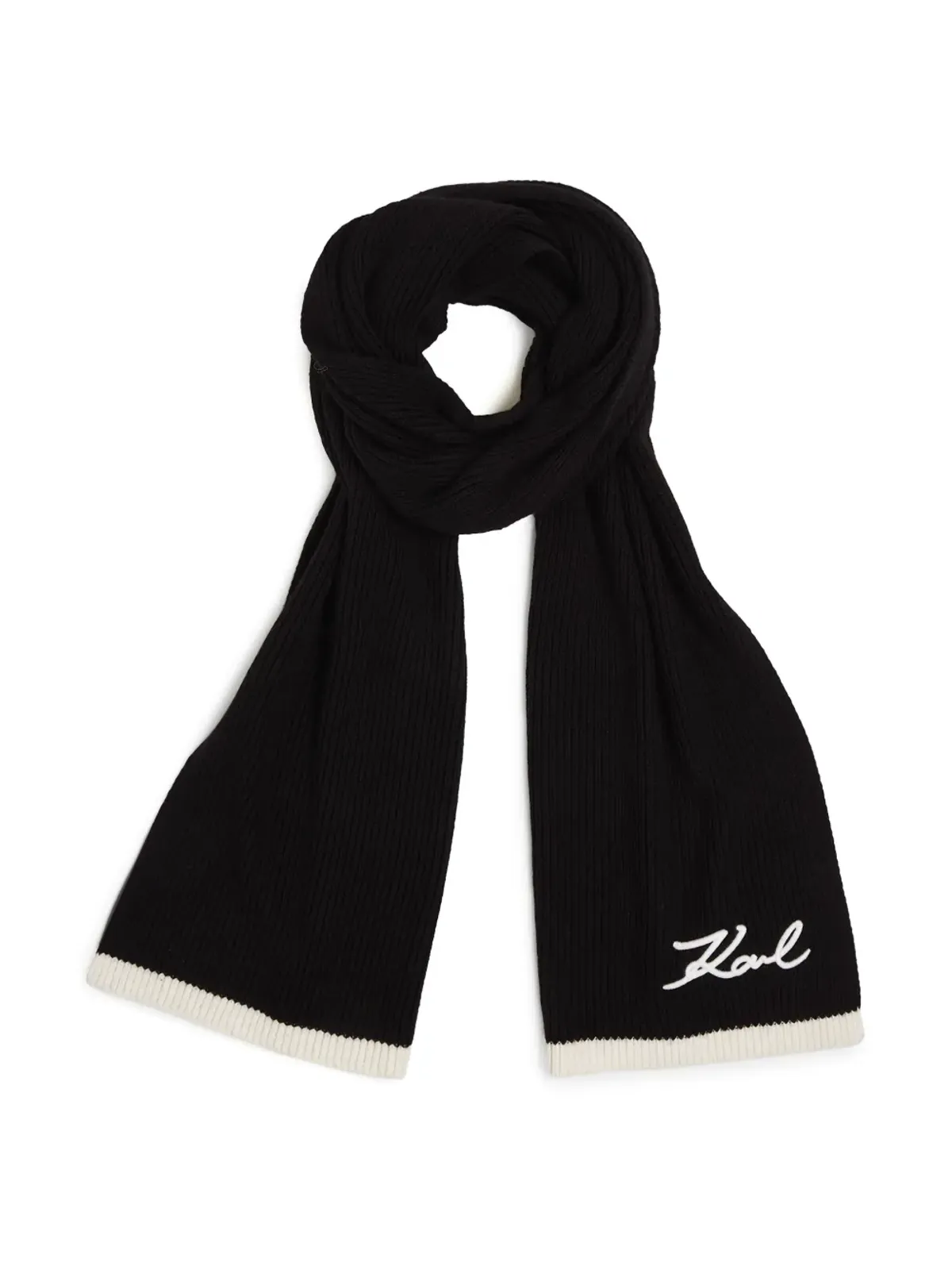 Karl Lagerfeld シグネチャー ニットスカーフ - 画像4