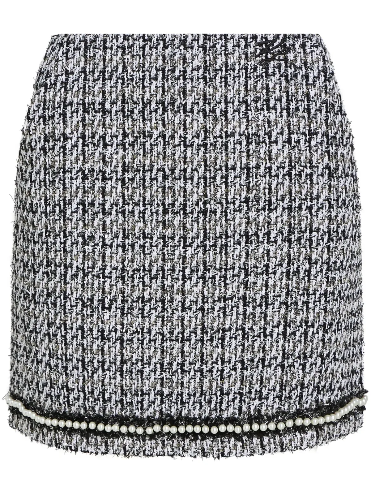 Karl Lagerfeld パール付きブークレミニスカート - ブラック - 画像1