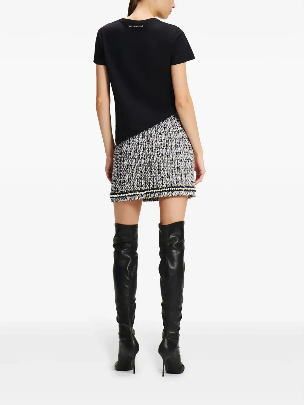 Karl Lagerfeld パール付きブークレミニスカート - ブラック - 画像4