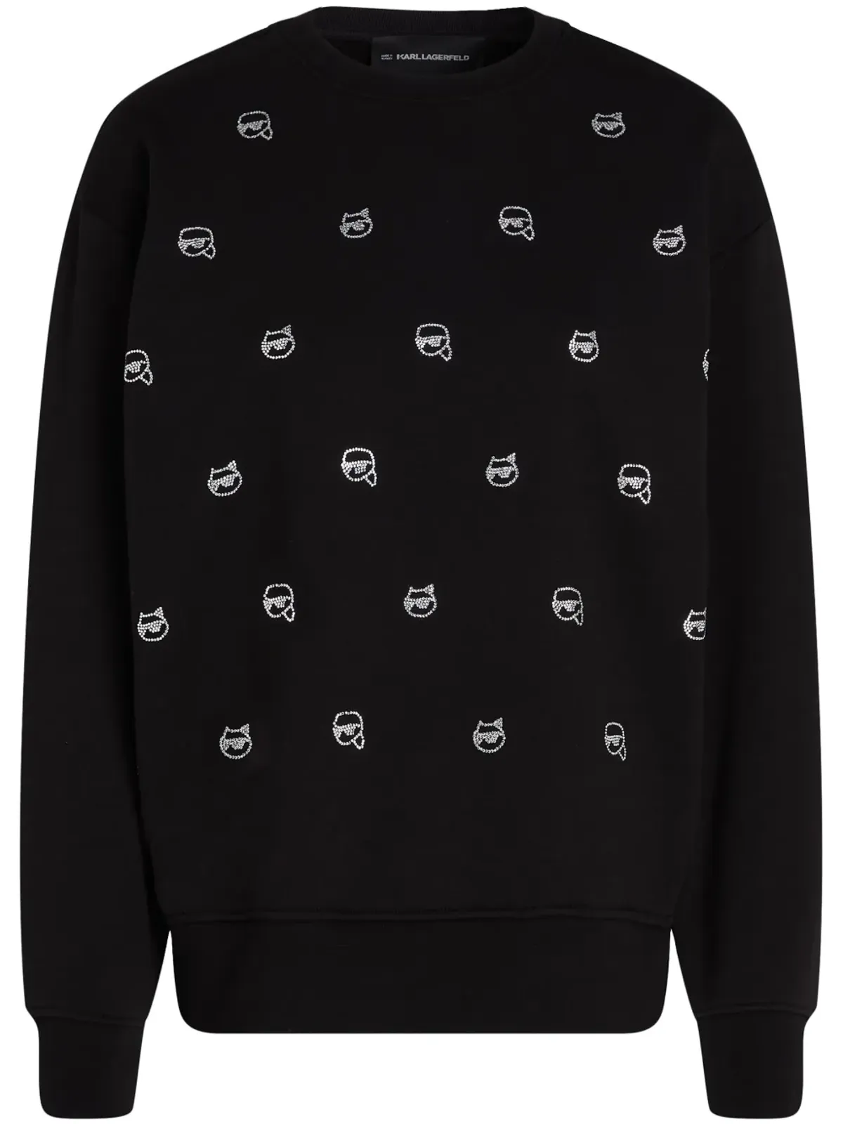 Karl Lagerfeld Ikon ラインストーン装飾のスウェットシャツ - ブラック - 画像1