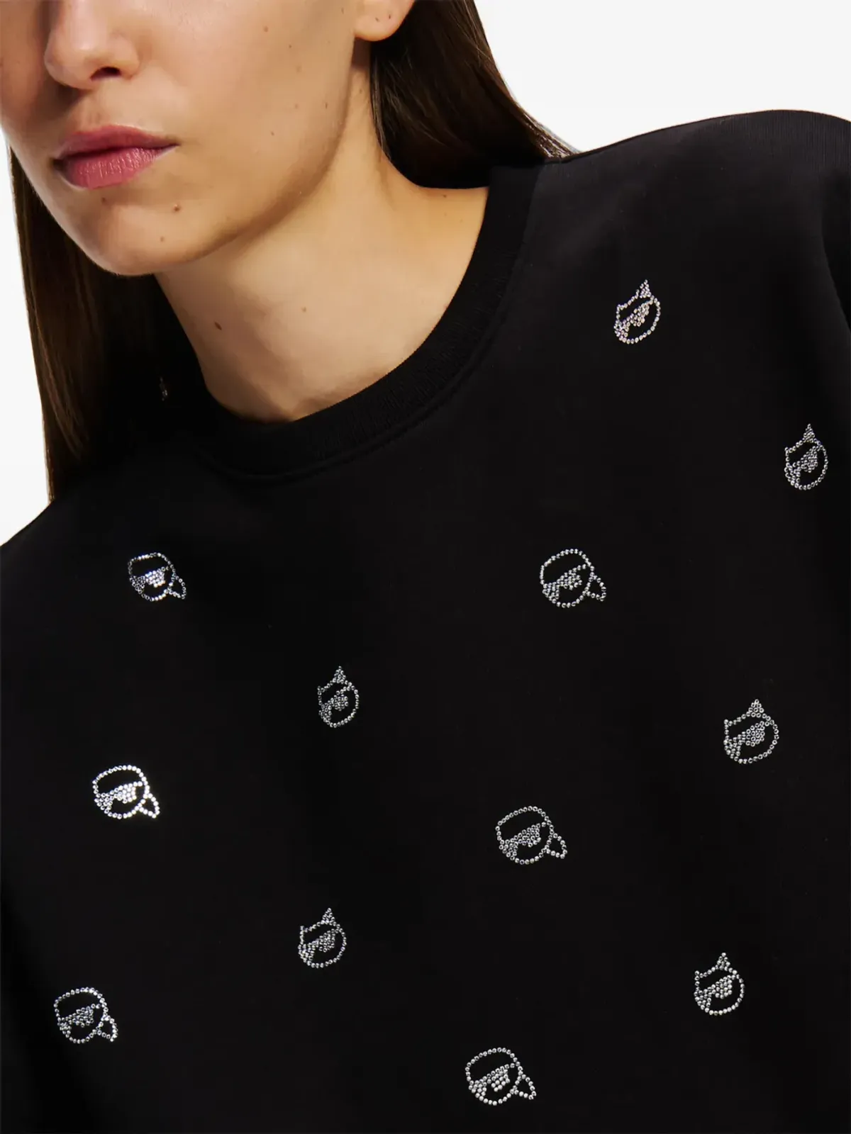 Karl Lagerfeld Ikon ラインストーン装飾のスウェットシャツ - ブラック - 画像5