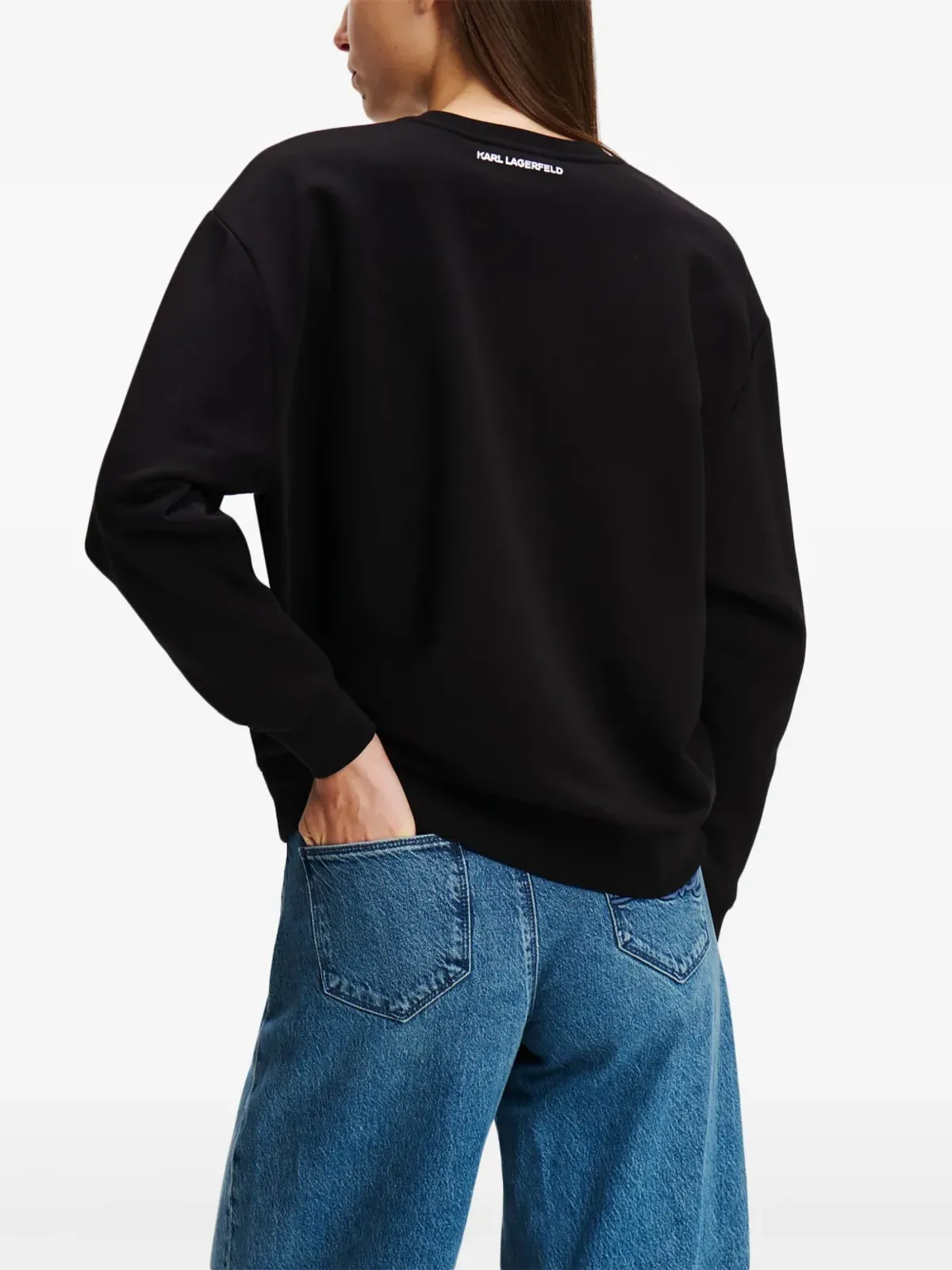 Karl Lagerfeld Ikon ラインストーン装飾のスウェットシャツ - ブラック - 画像4